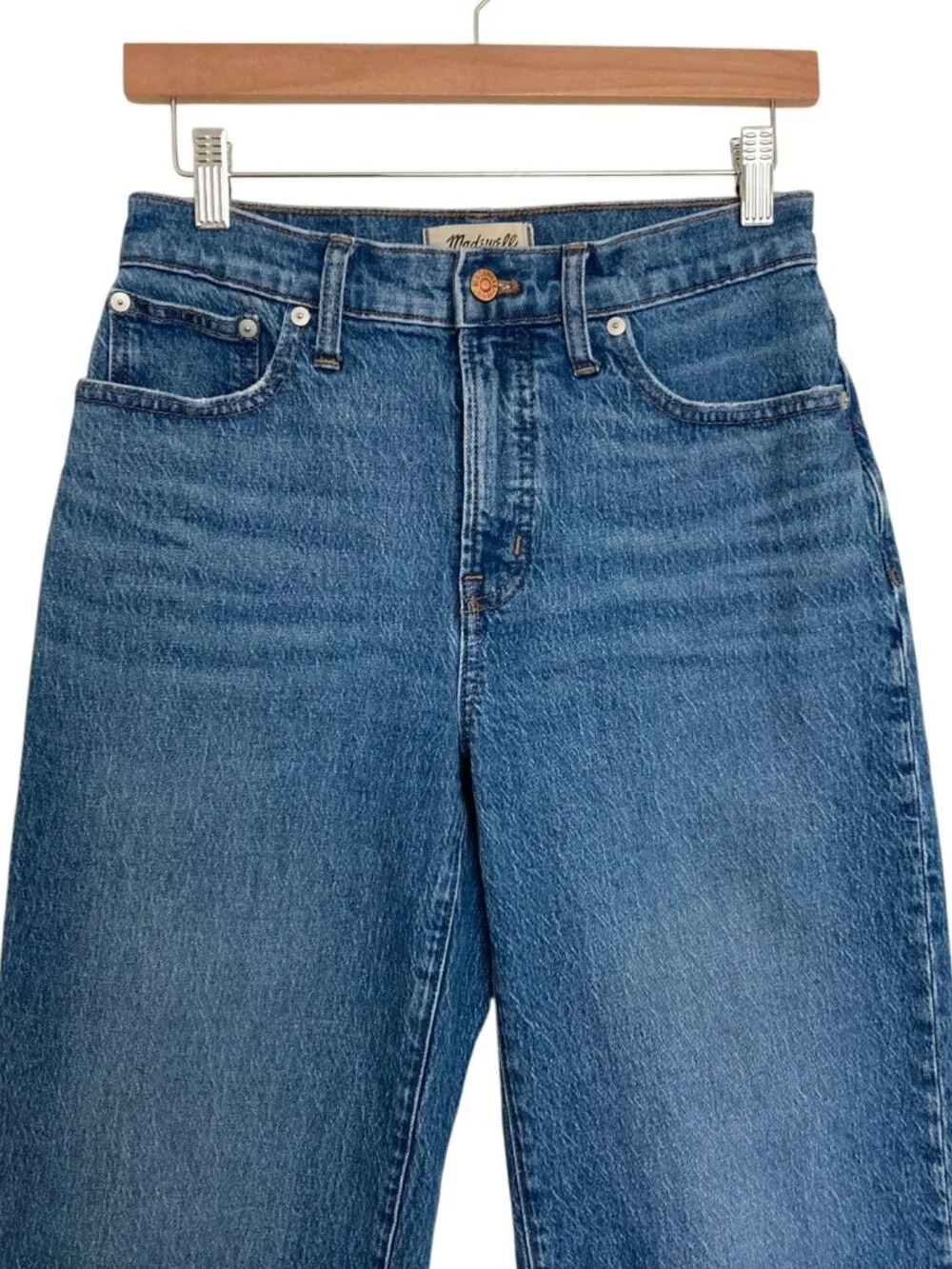 MADEWELL The Perfect Vintage Wide-Leg Crop Jeans Size 27P Blue - Picture 7 of 14